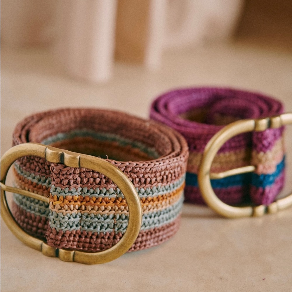 SÉZANE FÉTICHE BELT NWT MULTICOLOR STRIPES SIZE 90